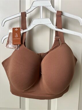Women's Seamless Padded Bra in Brown Size XL With Extension Hook and Eyes New WT